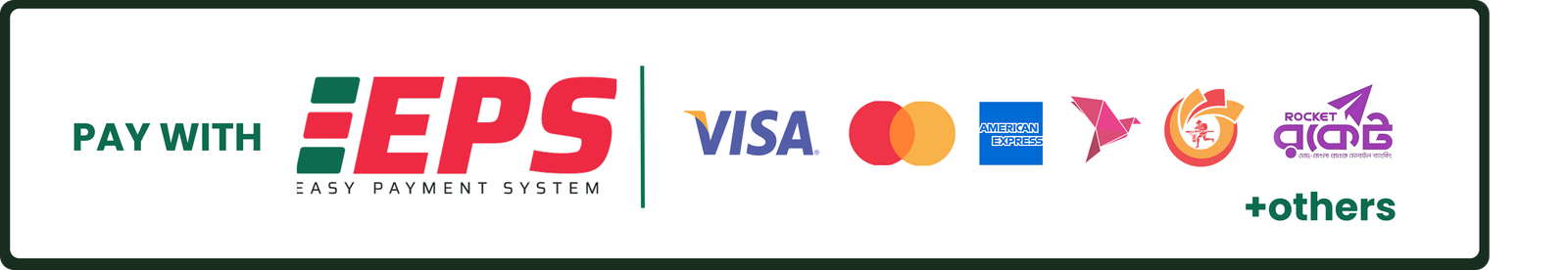 Pay with EPS - bKash, Nagad, Rocket, Visa, Mastercard